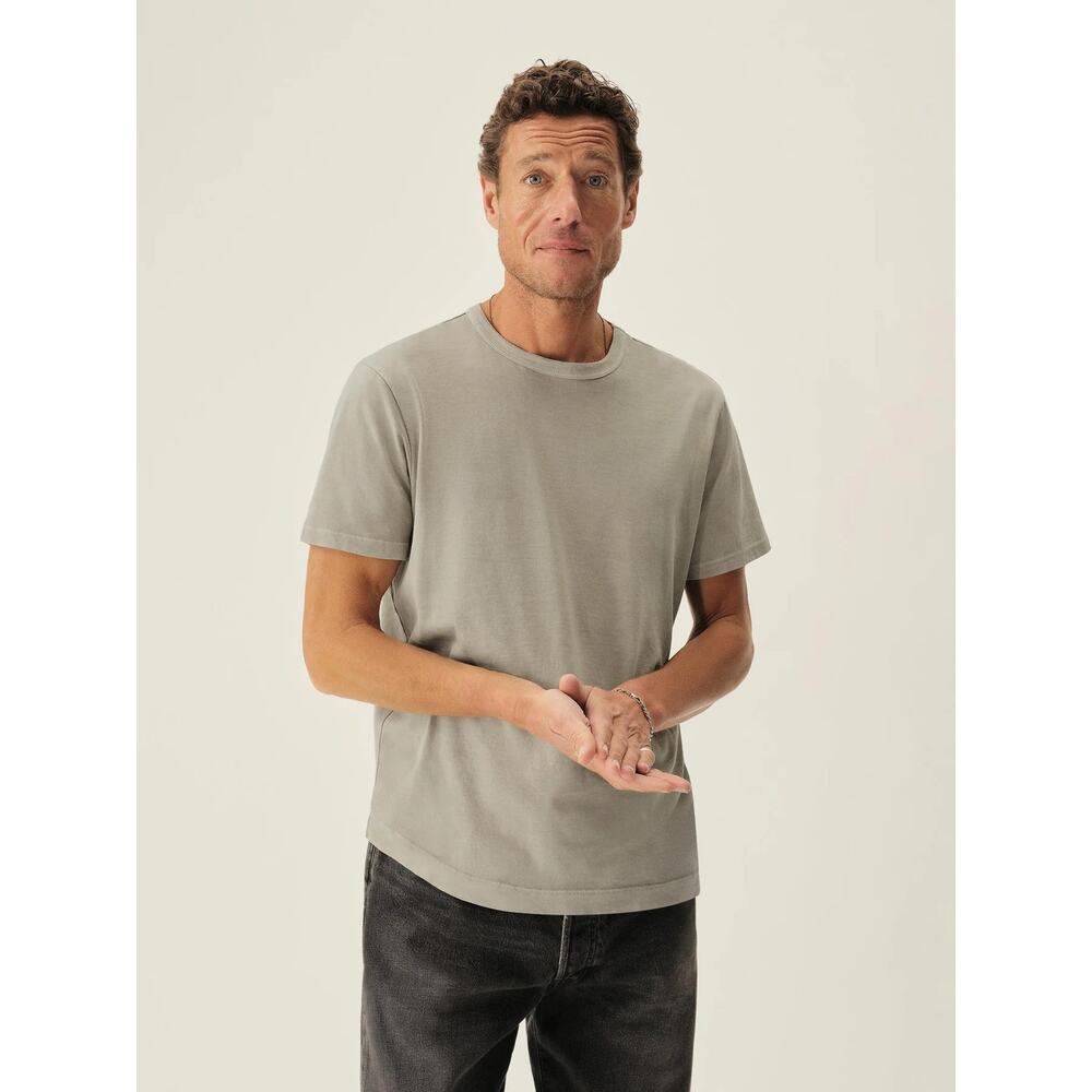 Buck Mason Men's Pima Cotton Curved Hem Crewneck Made in USA Tee T-Shirt - Picture 2 of 5